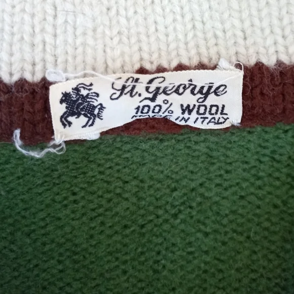 St. George vintage 1960s wool chunky v-neck sweater - Picture 9 of 9